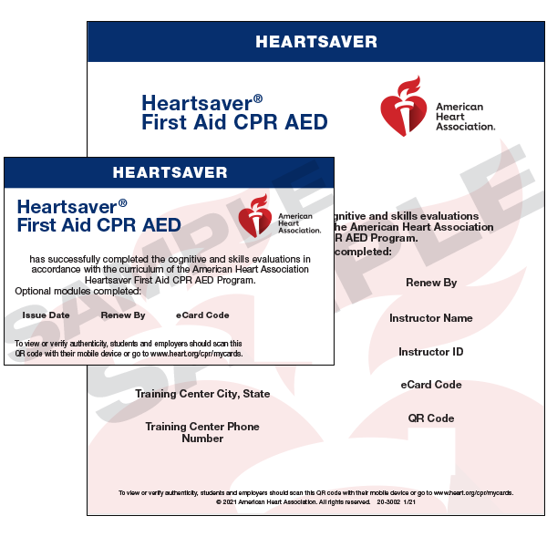 Heartsaver CPR/AED & First Aid eCards